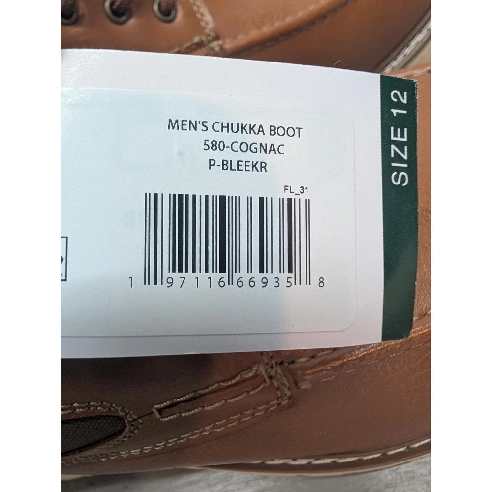 Steve Madden P-Bleekr Chukka Boots Cognac Brown Moc Toe Men's 12 Lace Up NEW